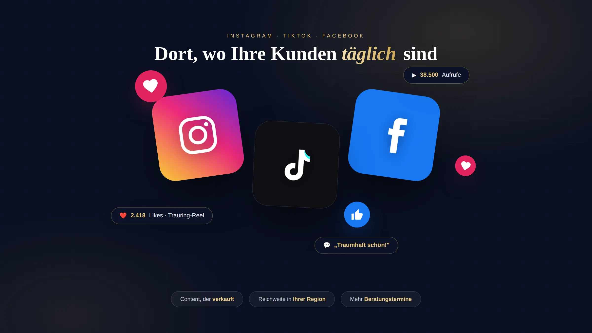 Instagram, TikTok und Facebook für Juweliere – Social-Media-Kanäle mit Likes und Reichweite